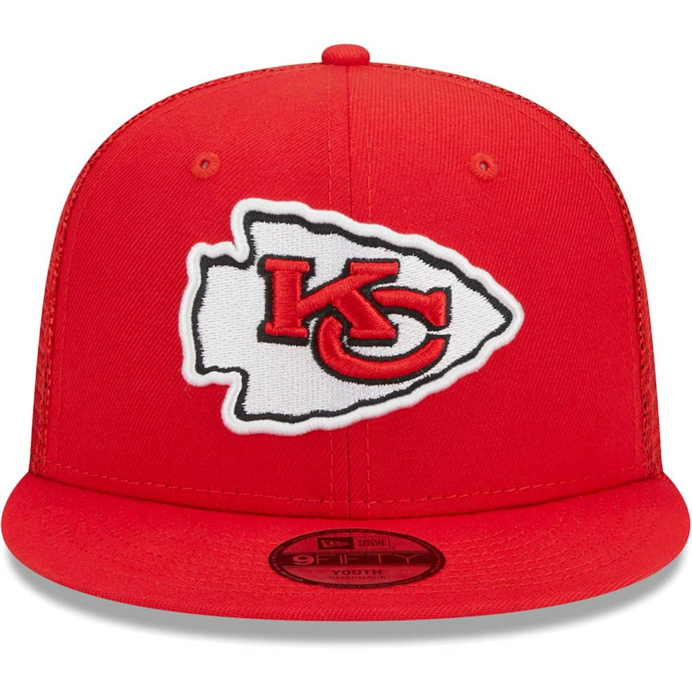 Kansas City Chiefs New Era Youth Main Trucker 9FIFTY Snapback Hat - Red - NFL