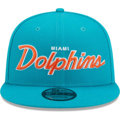Miami Dolphins New Era Main Script 9FIFTY Snapback Hat - Aqua - NFL