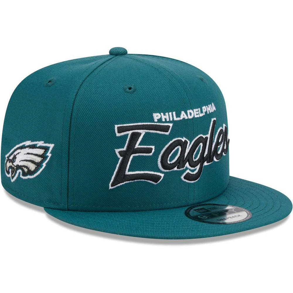Philadelphia Eagles New Era Main Script 9FIFTY Snapback Hat - Midnight Green - NFL