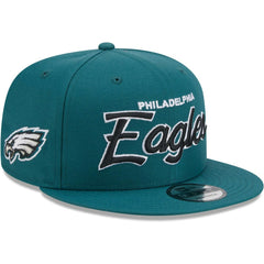 Philadelphia Eagles New Era Main Script 9FIFTY Snapback Hat - Midnight Green - NFL