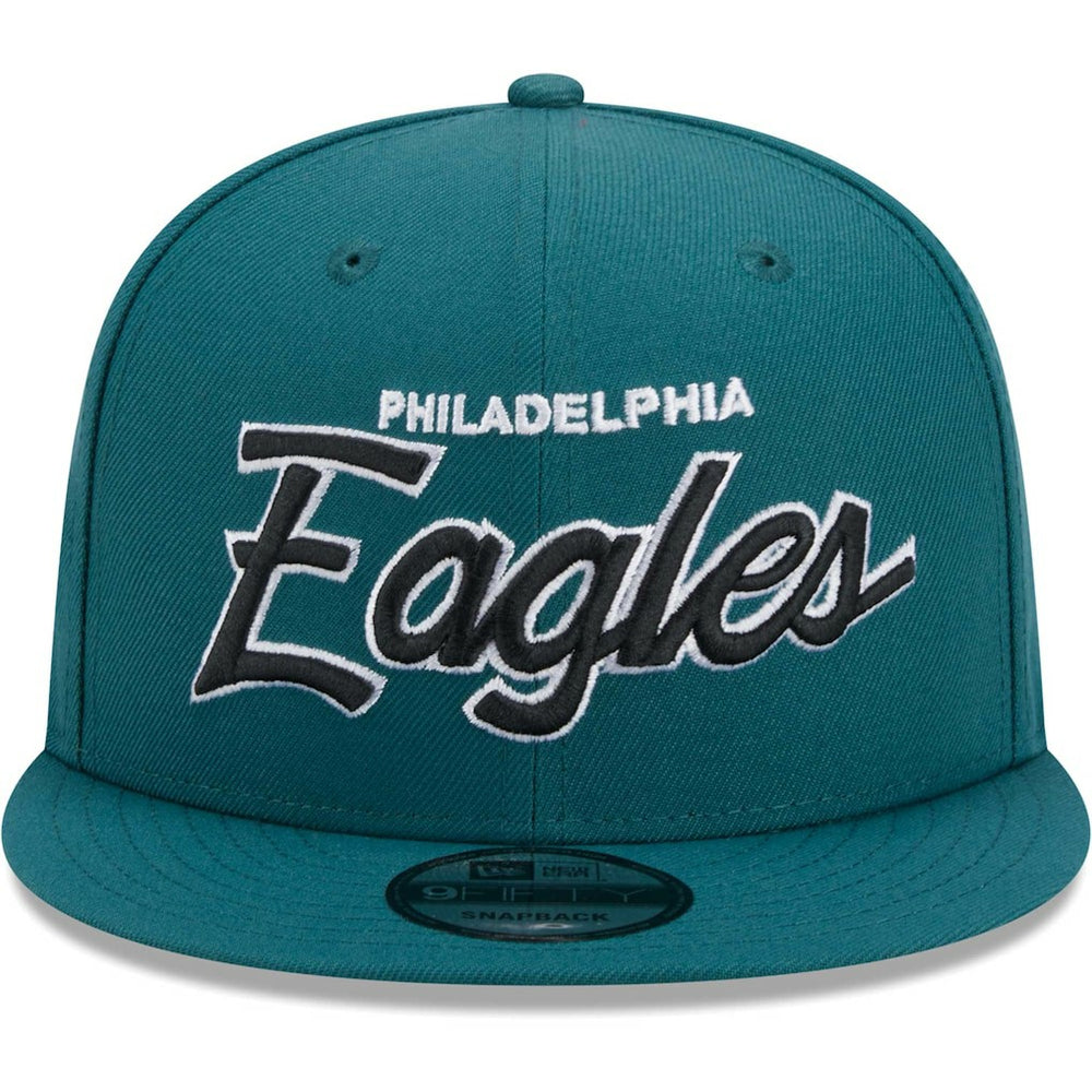 Philadelphia Eagles New Era Main Script 9FIFTY Snapback Hat - Midnight Green - NFL