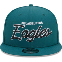 Philadelphia Eagles New Era Main Script 9FIFTY Snapback Hat - Midnight Green - NFL