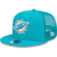 Miami Dolphins New Era Youth Main Trucker 9FIFTY Snapback Hat - Aqua - NFL