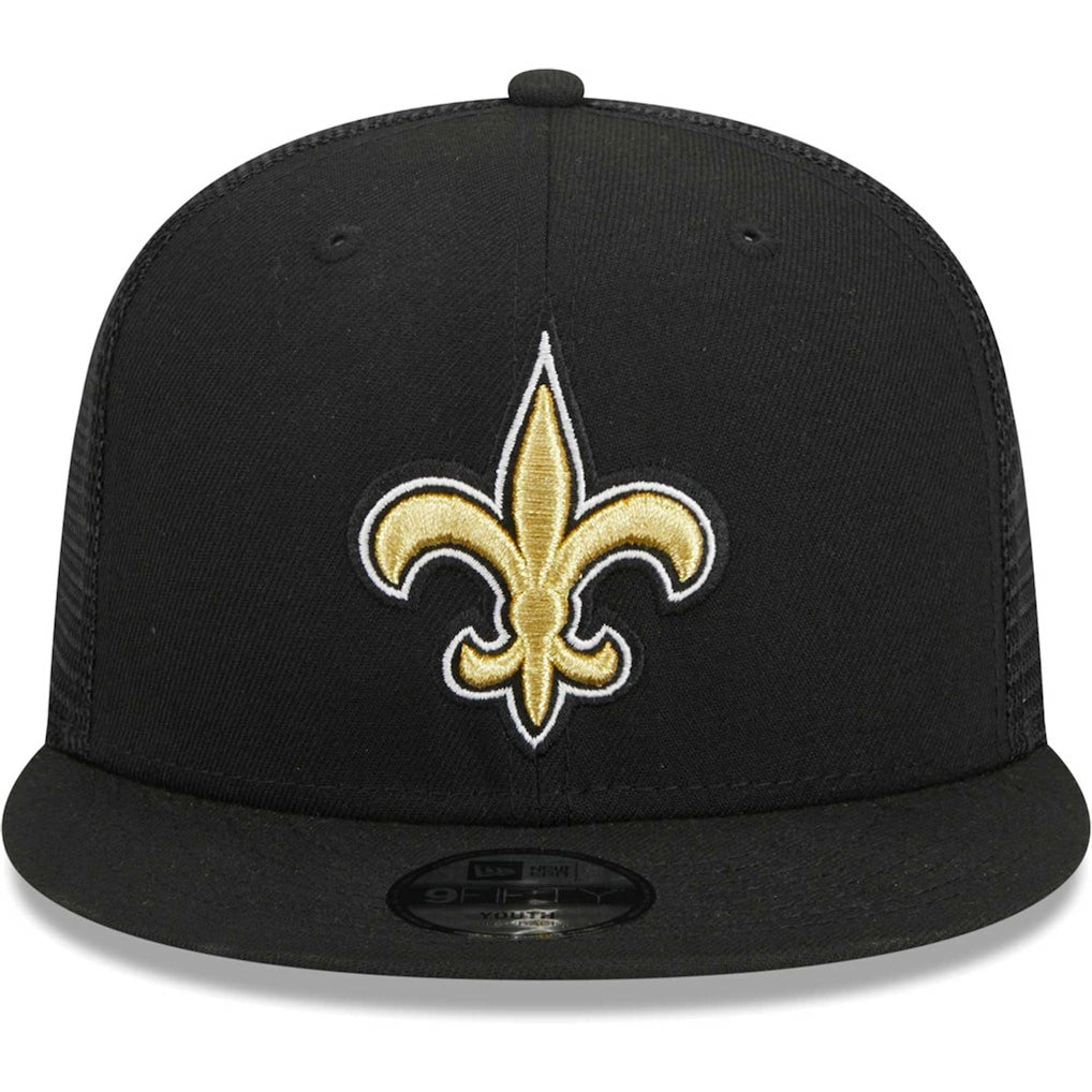 New Orleans Saints New Era Youth Main Trucker 9FIFTY Snapback Hat - Black - NFL