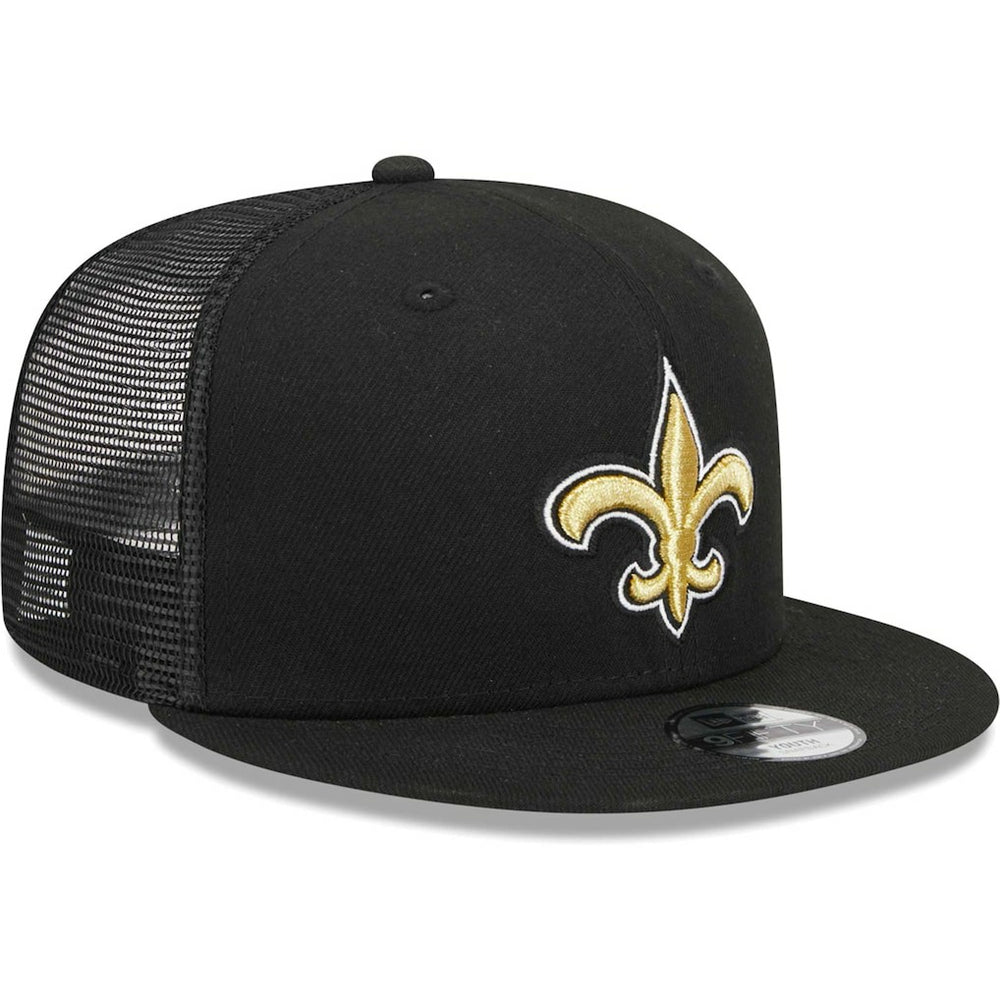 New Orleans Saints New Era Youth Main Trucker 9FIFTY Snapback Hat - Black - NFL