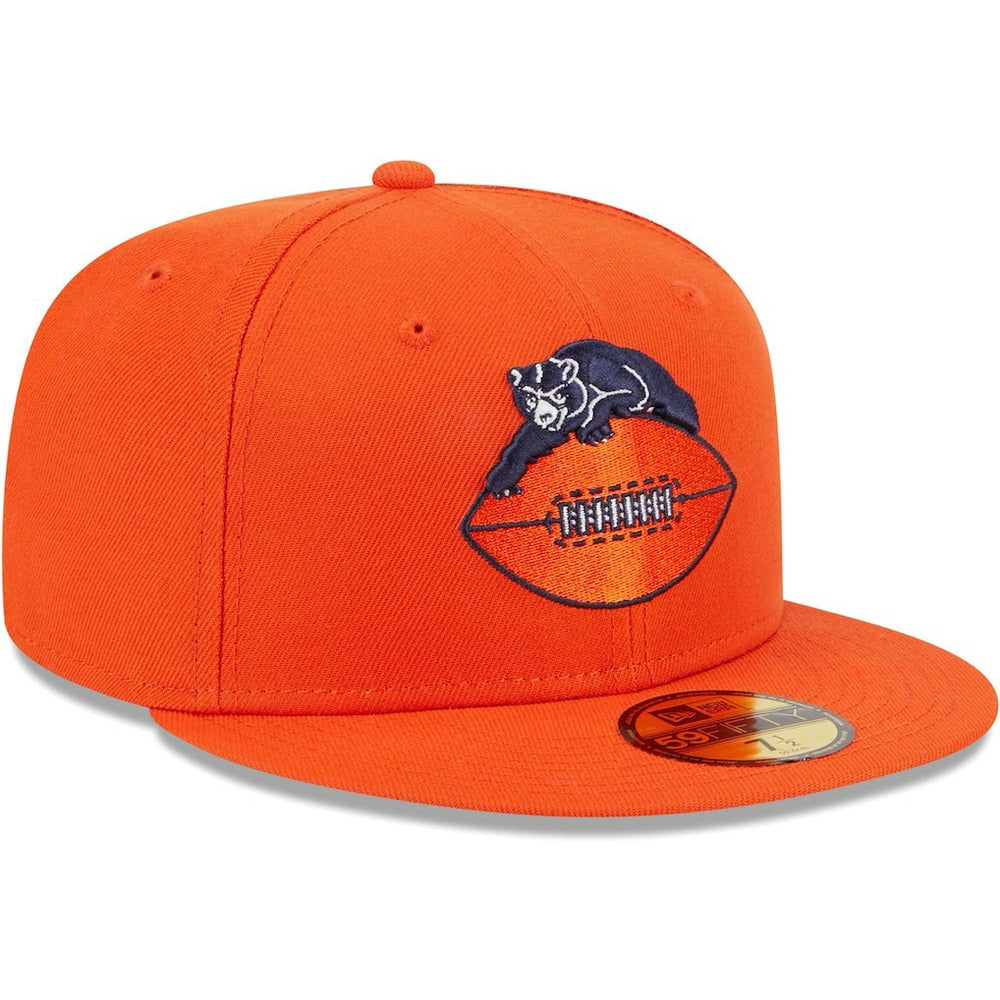 Chicago Bears New Era Throwback Main 59FIFTY Fitted Hat - Orange - NFL