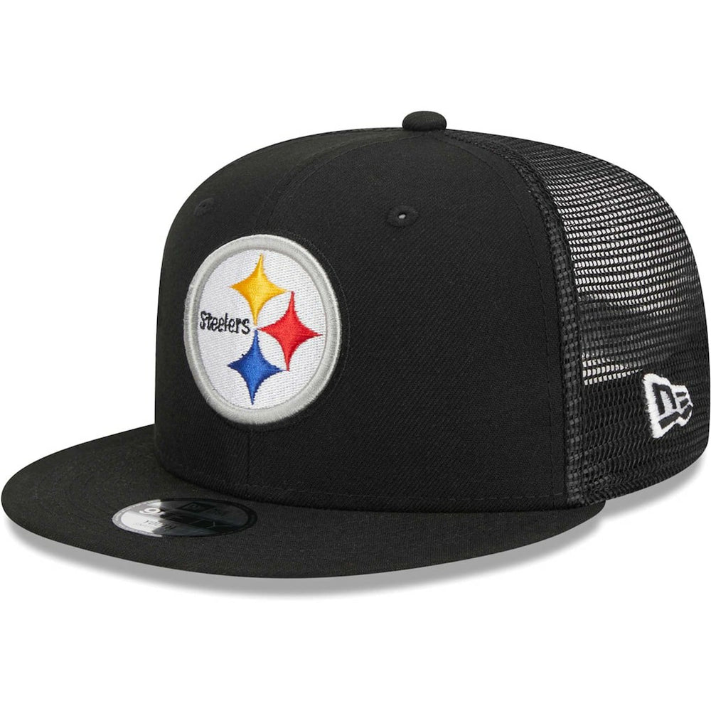 Pittsburgh Steelers New Era Youth Main Trucker 9FIFTY Snapback Hat - Black - NFL