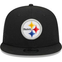 Pittsburgh Steelers New Era Youth Main Trucker 9FIFTY Snapback Hat - Black - NFL