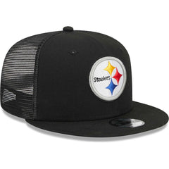 Pittsburgh Steelers New Era Youth Main Trucker 9FIFTY Snapback Hat - Black - NFL