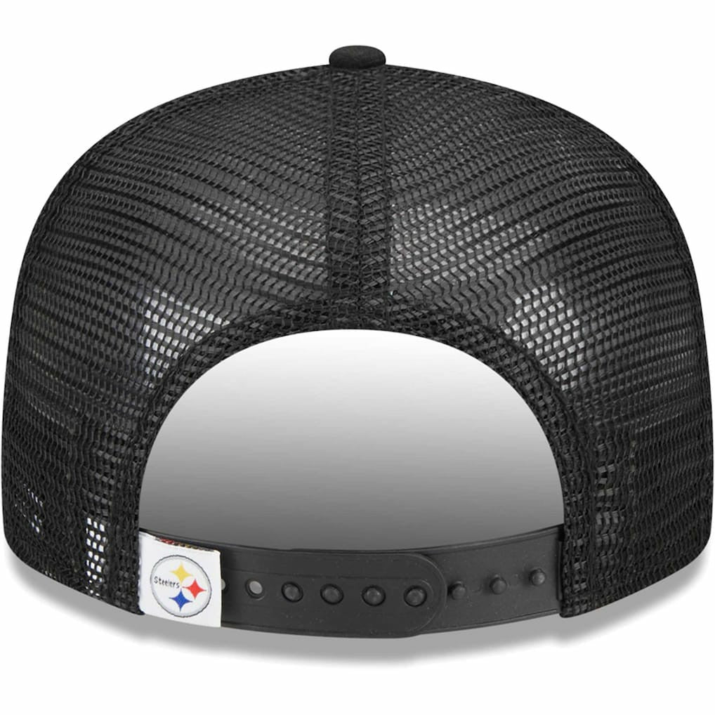Pittsburgh Steelers New Era Youth Main Trucker 9FIFTY Snapback Hat - Black - NFL