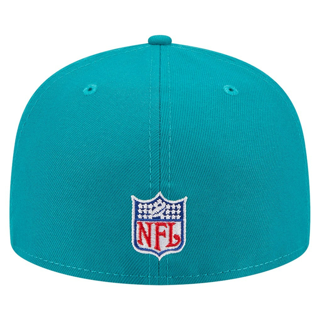 Miami Dolphins New Era Throwback Main 59FIFTY Fitted Hat - Aqua - NFL