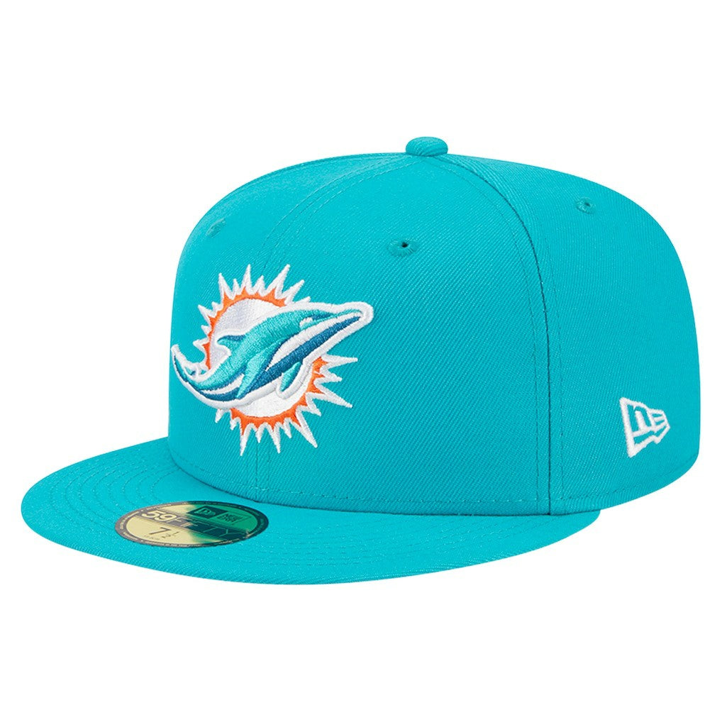 Miami Dolphins New Era Main 59FIFTY Fitted Hat - Aqua - NFL