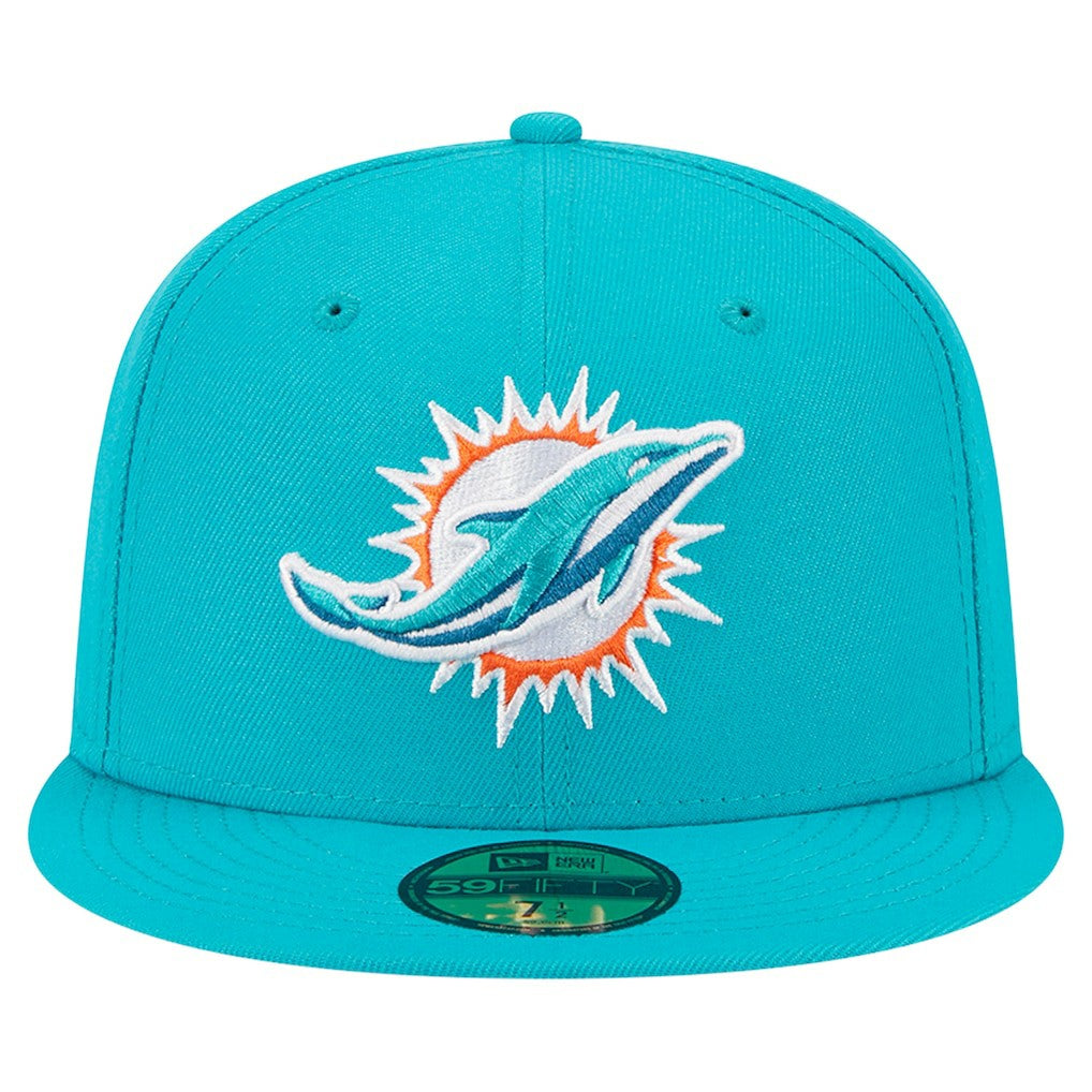 Miami Dolphins New Era Main 59FIFTY Fitted Hat - Aqua - NFL