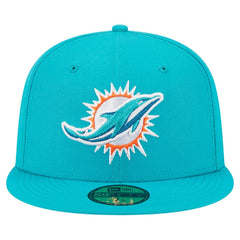 Miami Dolphins New Era Main 59FIFTY Fitted Hat - Aqua - NFL