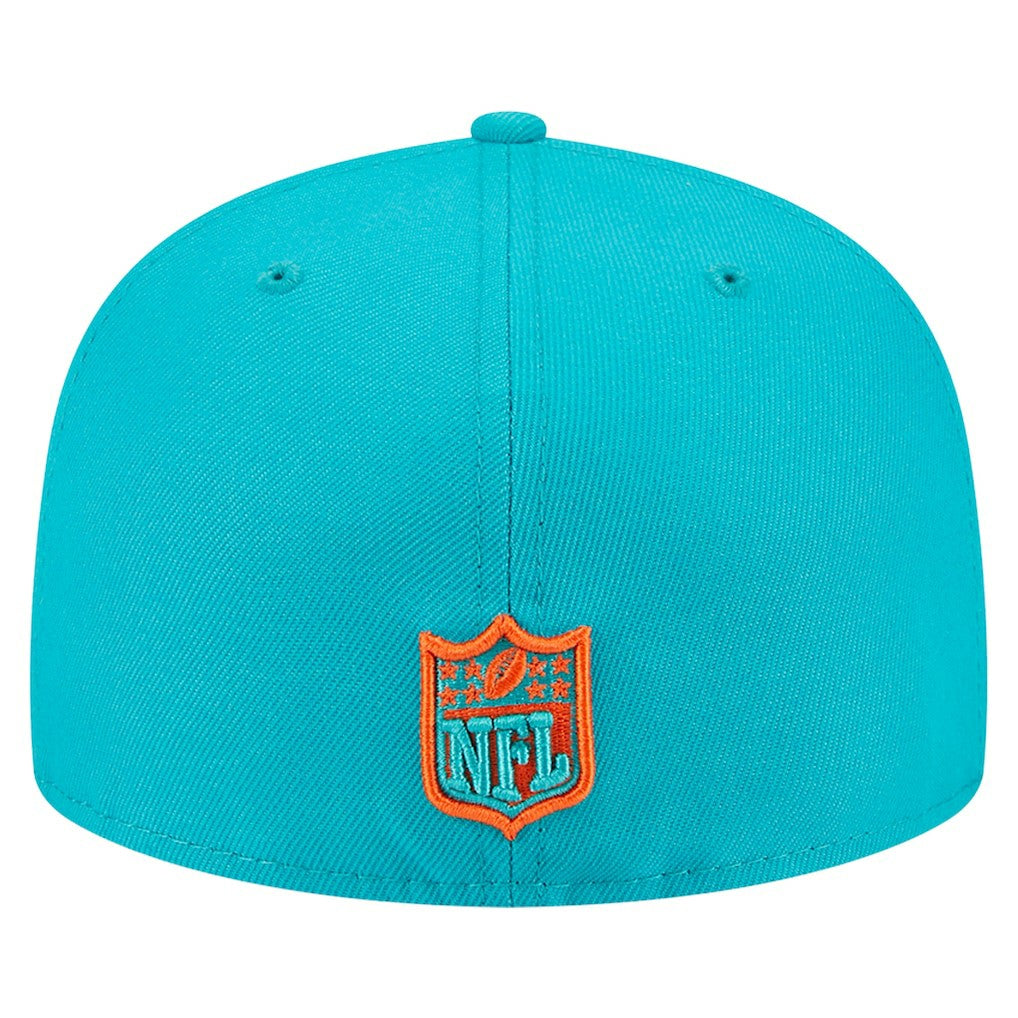 Miami Dolphins New Era Main 59FIFTY Fitted Hat - Aqua - NFL