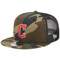 Cleveland Guardians New Era Woodland Camo Trucker 9FIFTY Snapback Hat Outlet