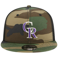 Colorado Rockies New Era Woodland Camo Trucker 9FIFTY Snapback Hat for sale