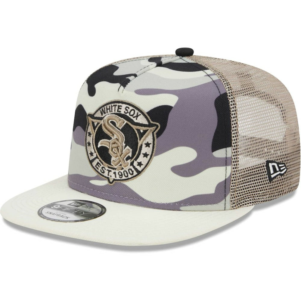 Chicago White Sox New Era Chrome Camo A-Frame 9FIFTY Trucker Snapback Hat for sale