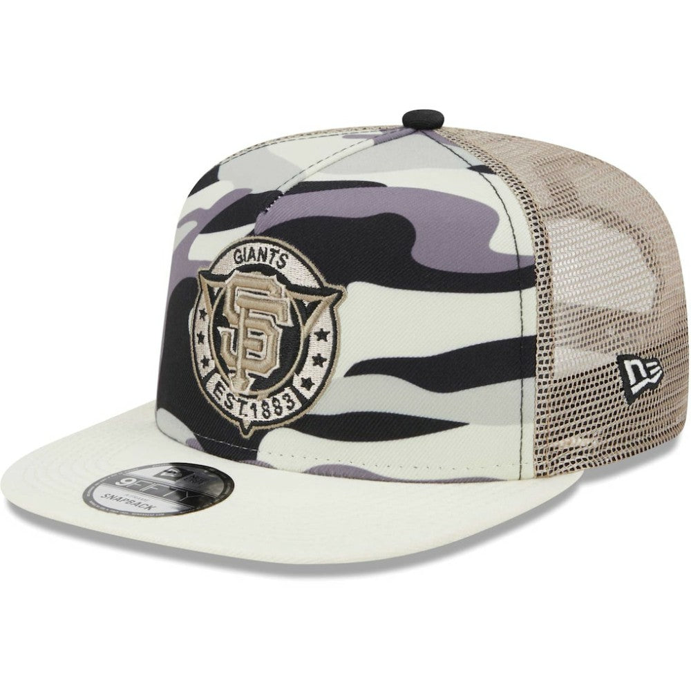 San Francisco Giants New Era Chrome Camo A-Frame 9FIFTY Trucker Snapback Hat Online