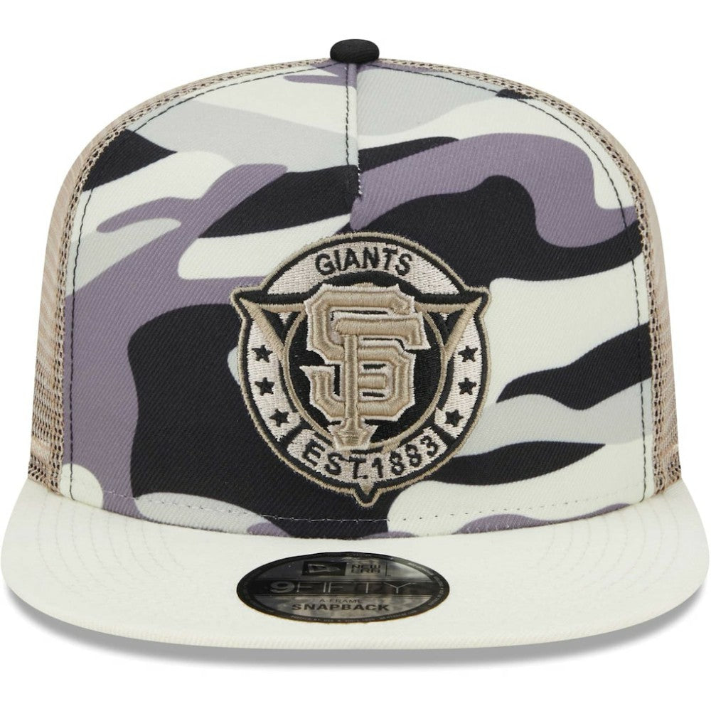 San Francisco Giants New Era Chrome Camo A-Frame 9FIFTY Trucker Snapback Hat Online
