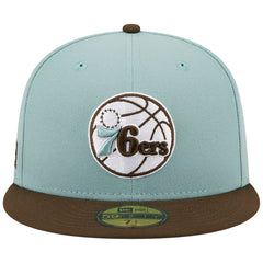 New Era Philadelphia 76ers Two-Tone 59FIFTY Fitted Hat Light Blue/Brown