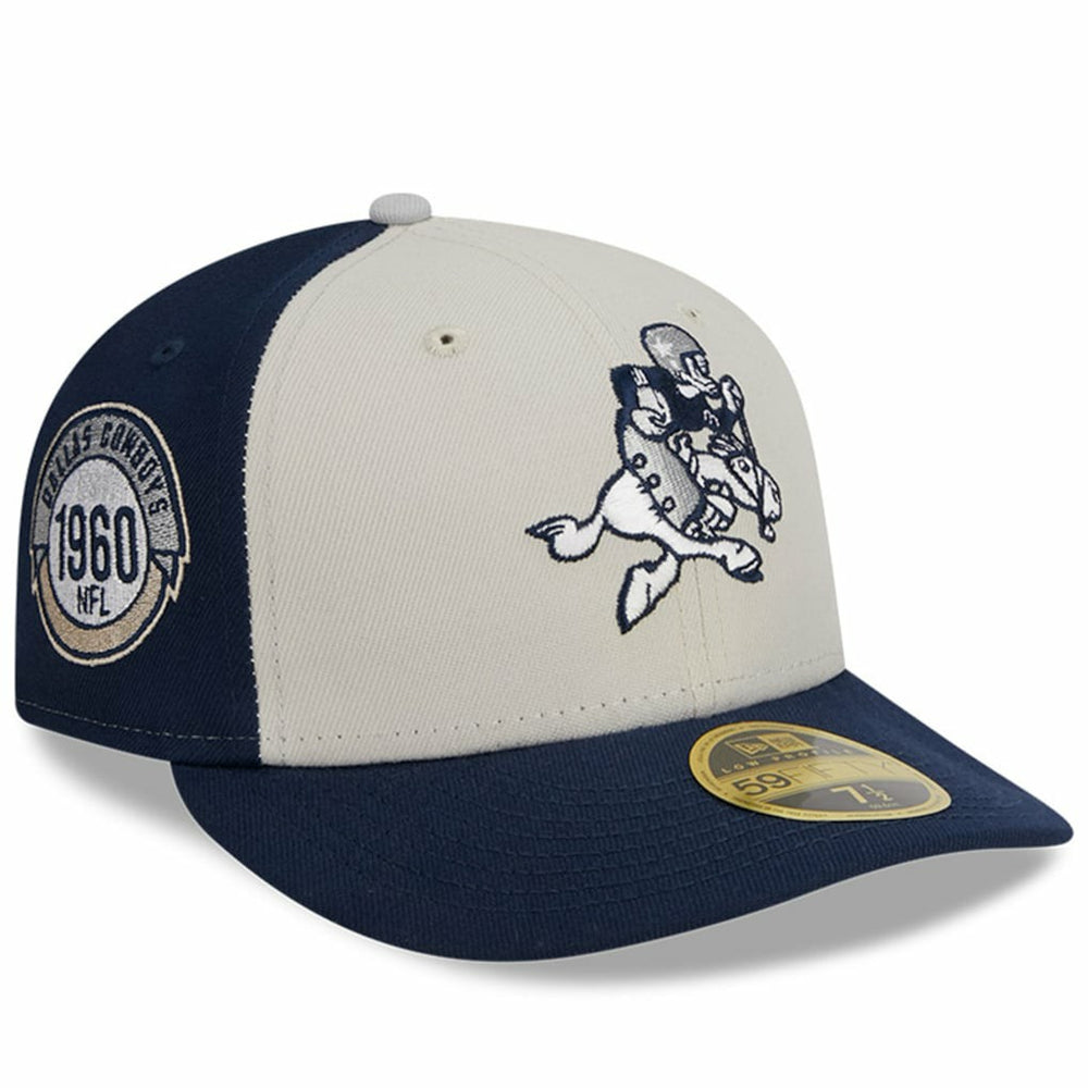 Dallas Cowboys New Era 2023 Sideline Historic Low Profile 59FIFTY Fitted Hat - Cream/Navy - NFL