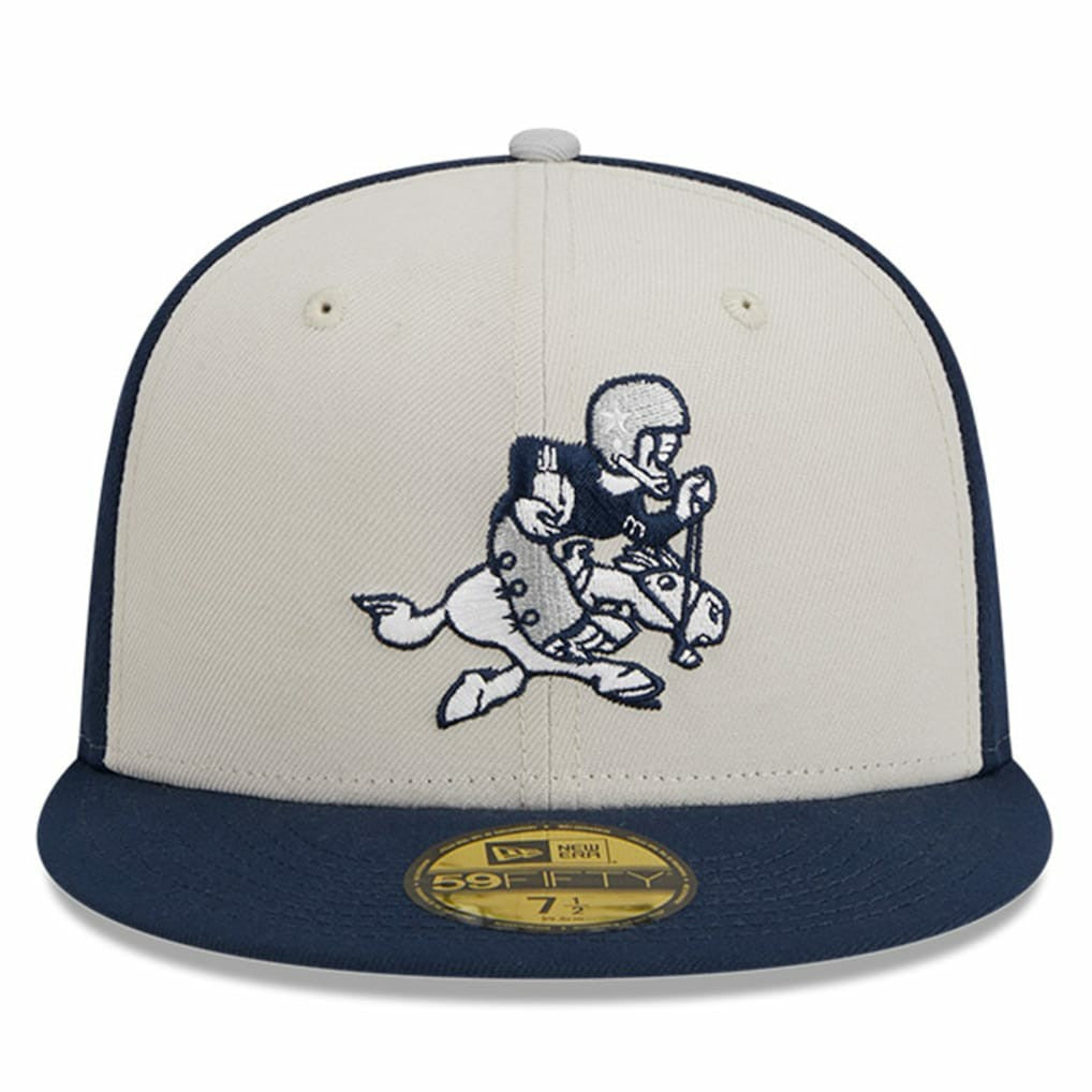 Dallas Cowboys New Era 2023 Sideline Historic 59FIFTY Fitted Hat - Cream/Navy - NFL