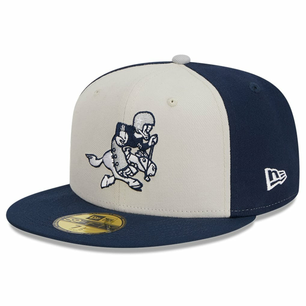 Dallas Cowboys New Era 2023 Sideline Historic 59FIFTY Fitted Hat - Cream/Navy - NFL