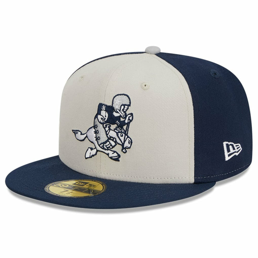Dallas Cowboys New Era 2023 Sideline Historic 59FIFTY Fitted Hat - Cream/Navy - NFL