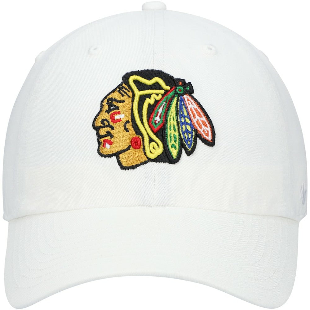 Chicago Blackhawks '47 Team Clean Up Adjustable Hat - White | 47 brand discount