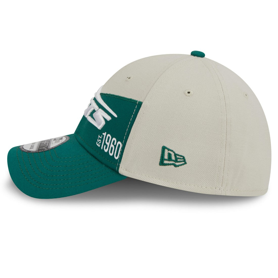 New York Jets New Era 2023 Sideline Historic 39THIRTY Flex Hat - Cream/Kelly Green - NFL