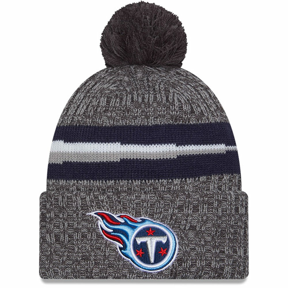 Tennessee Titans New Era 2023 Sideline Sport Cuffed Pom Knit Hat - Gray - NFL