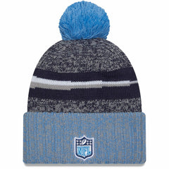 Tennessee Titans New Era 2023 Sideline Sport Cuffed Pom Knit Hat - Navy/Light Blue - NFL