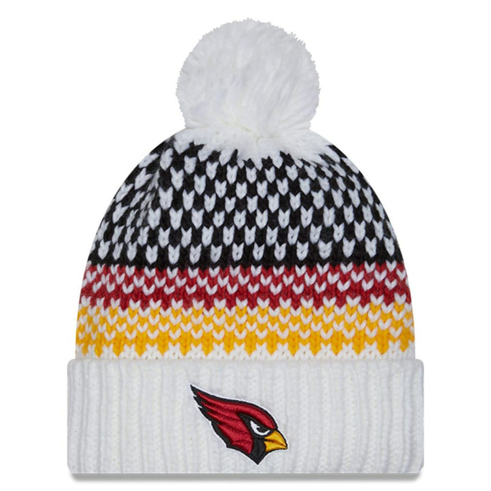 Arizona Cardinals New Era Women's 2023 Sideline Cuffed Knit Hat with Pom - White - NFL