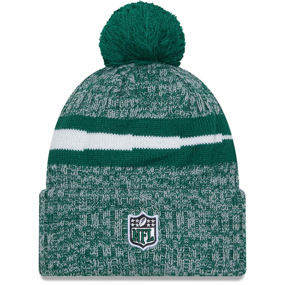 New York Jets New Era 2023 Sideline Cuffed Knit Hat With Pom - Green - NFL