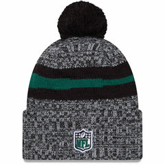 New York Jets New Era 2023 Sideline Cuffed Knit Hat With Pom - Black - NFL