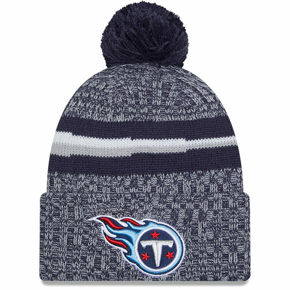 Tennessee Titans New Era 2023 Sideline Cuffed Knit Hat With Pom - Navy - NFL