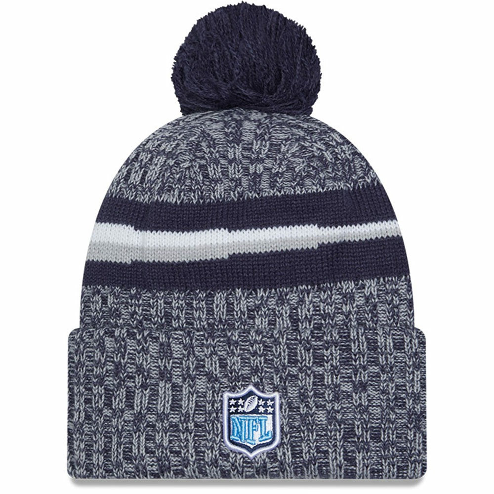 Tennessee Titans New Era 2023 Sideline Cuffed Knit Hat With Pom - Navy - NFL
