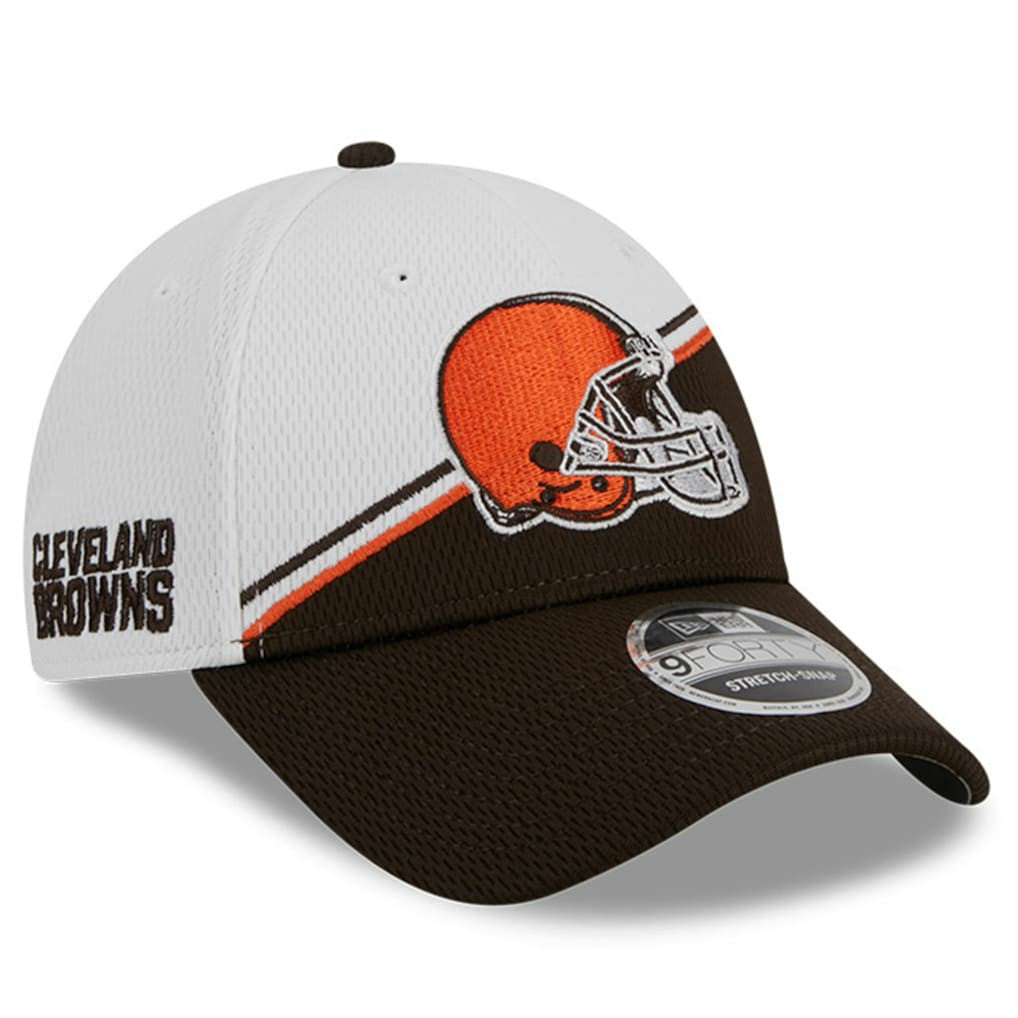 Cleveland Browns New Era 2023 Sideline 9FORTY Adjustable Hat - White/Brown - NFL