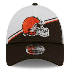Cleveland Browns New Era 2023 Sideline 9FORTY Adjustable Hat - White/Brown - NFL