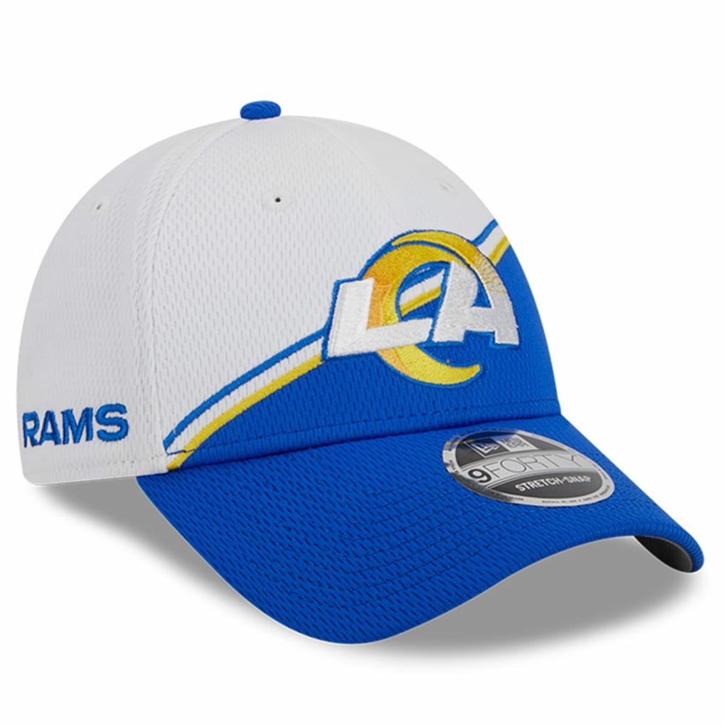 Los Angeles Rams New Era 2023 Sideline 9FORTY Adjustable Hat - White/Royal - NFL