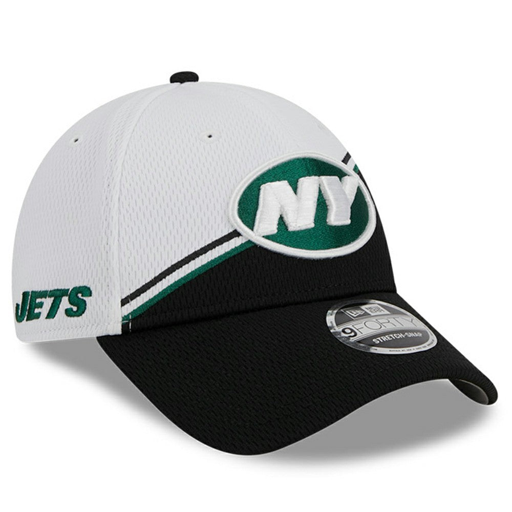 New York Jets New Era 2023 Sideline 9FORTY Adjustable Hat - White/Black - NFL