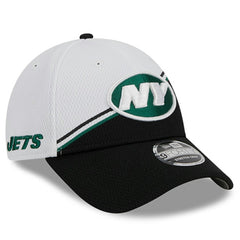 New York Jets New Era 2023 Sideline 9FORTY Adjustable Hat - White/Black - NFL