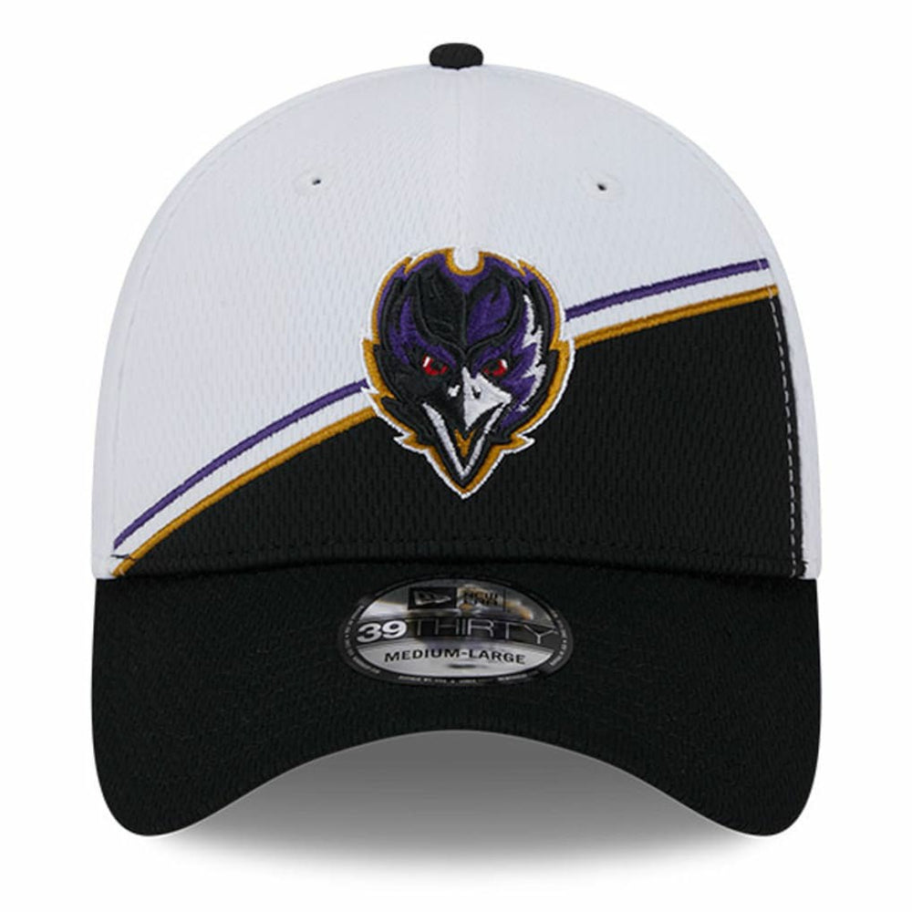 Baltimore Ravens New Era 2023 Sideline 39THIRTY Flex Hat - White/Black - NFL