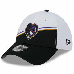 Baltimore Ravens New Era 2023 Sideline 39THIRTY Flex Hat - White/Black - NFL