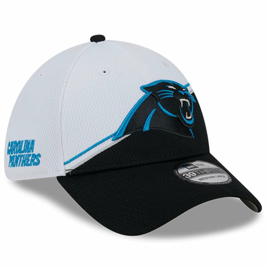Carolina Panthers New Era 2023 Sideline 39THIRTY Flex Hat - White/Black - NFL