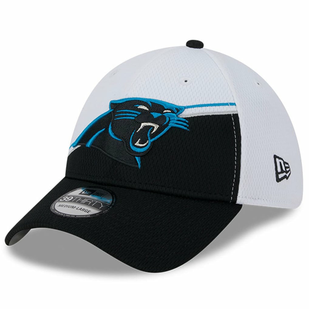 Carolina Panthers New Era 2023 Sideline 39THIRTY Flex Hat - White/Black - NFL