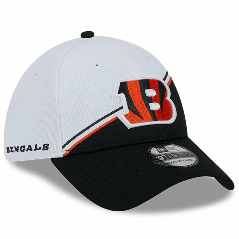 Cincinnati Bengals New Era 2023 Sideline 39THIRTY Flex Hat - White/Black - NFL