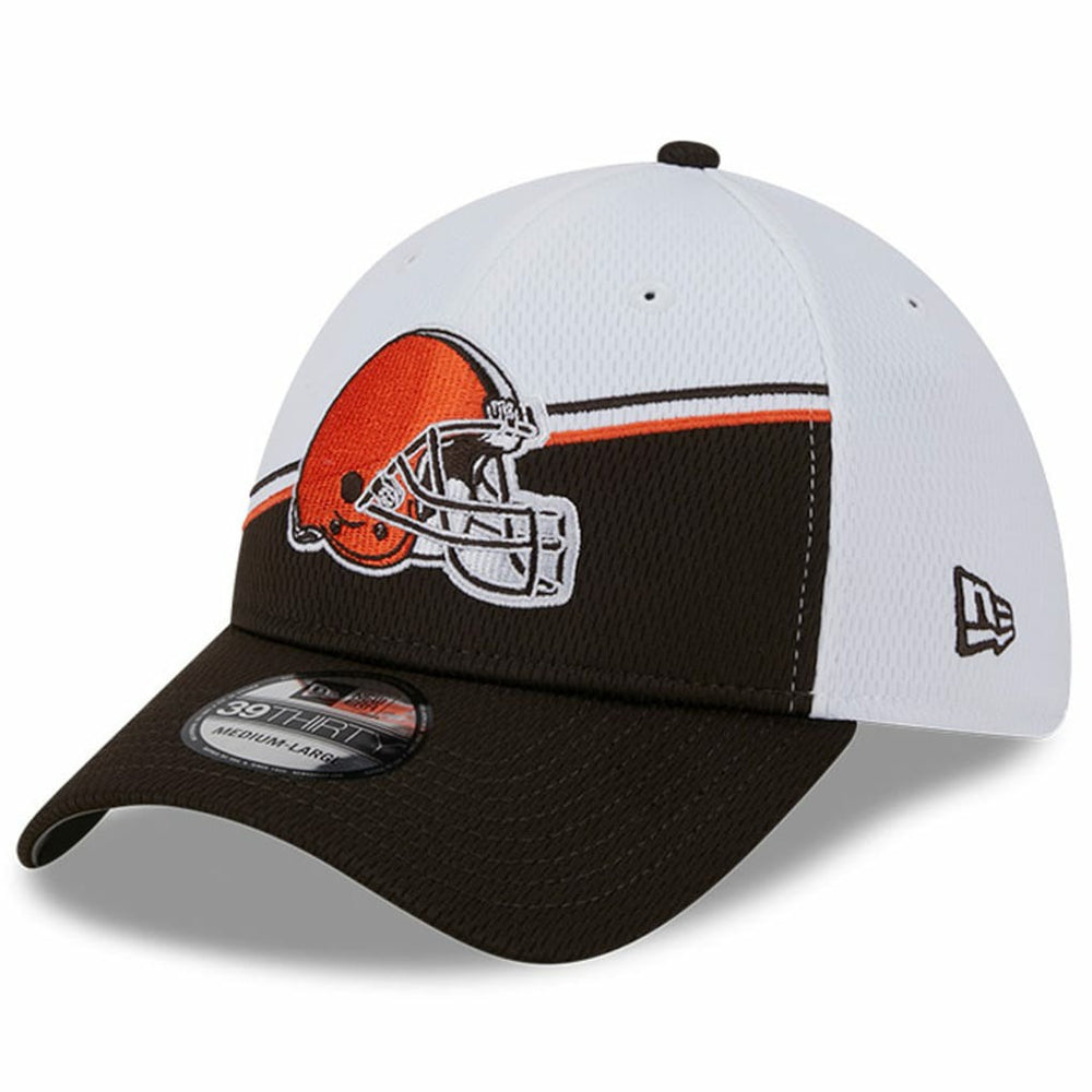 Cleveland Browns New Era 2023 Sideline 39THIRTY Flex Hat - White/Brown - NFL