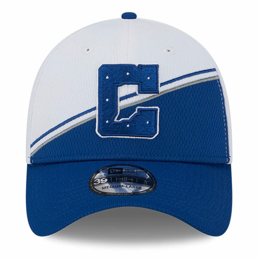Indianapolis Colts New Era 2023 Sideline 39THIRTY Flex Hat - White/Royal - NFL